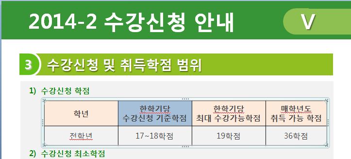 수강신청 학점에 관해 궁금한게 있어 문의드려요!! 이미지