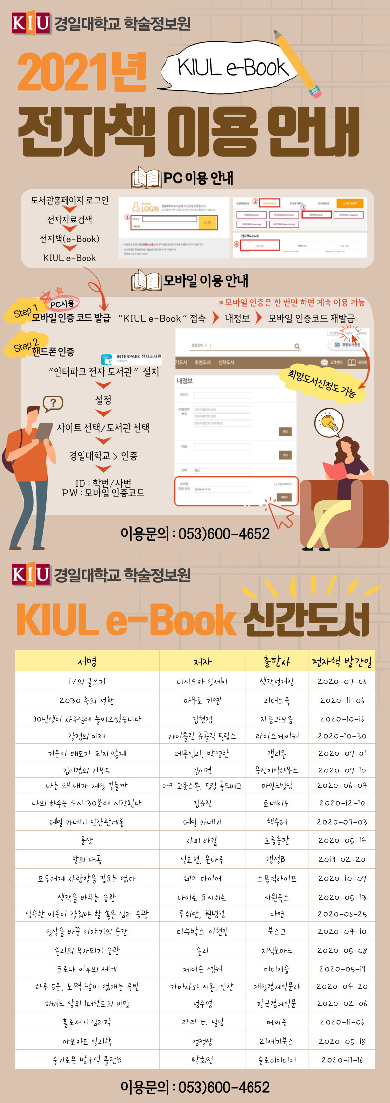 [학술정보원] 2021년도 전자책(e-Book) 및 오디오북 이용안내 이미지